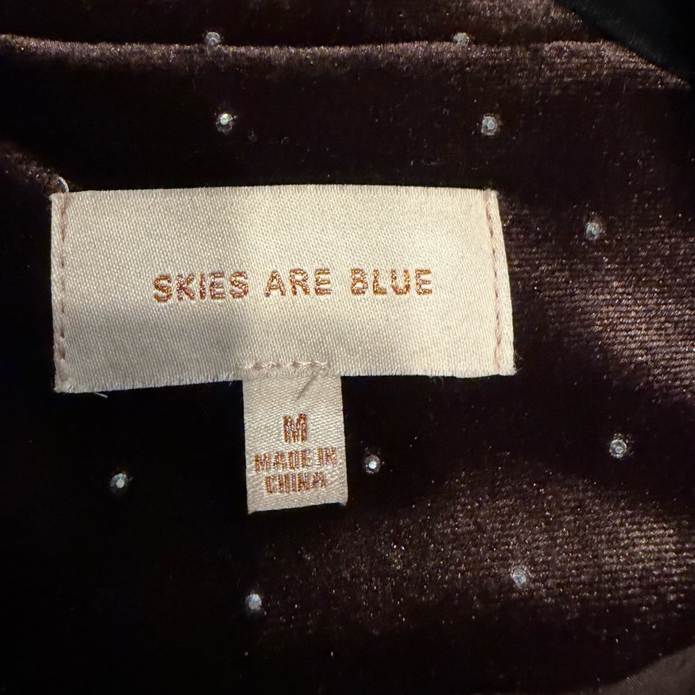 Skies Are Blue Velvet Long Coat with Studded Detail Sz: M - Picture 12 of 12